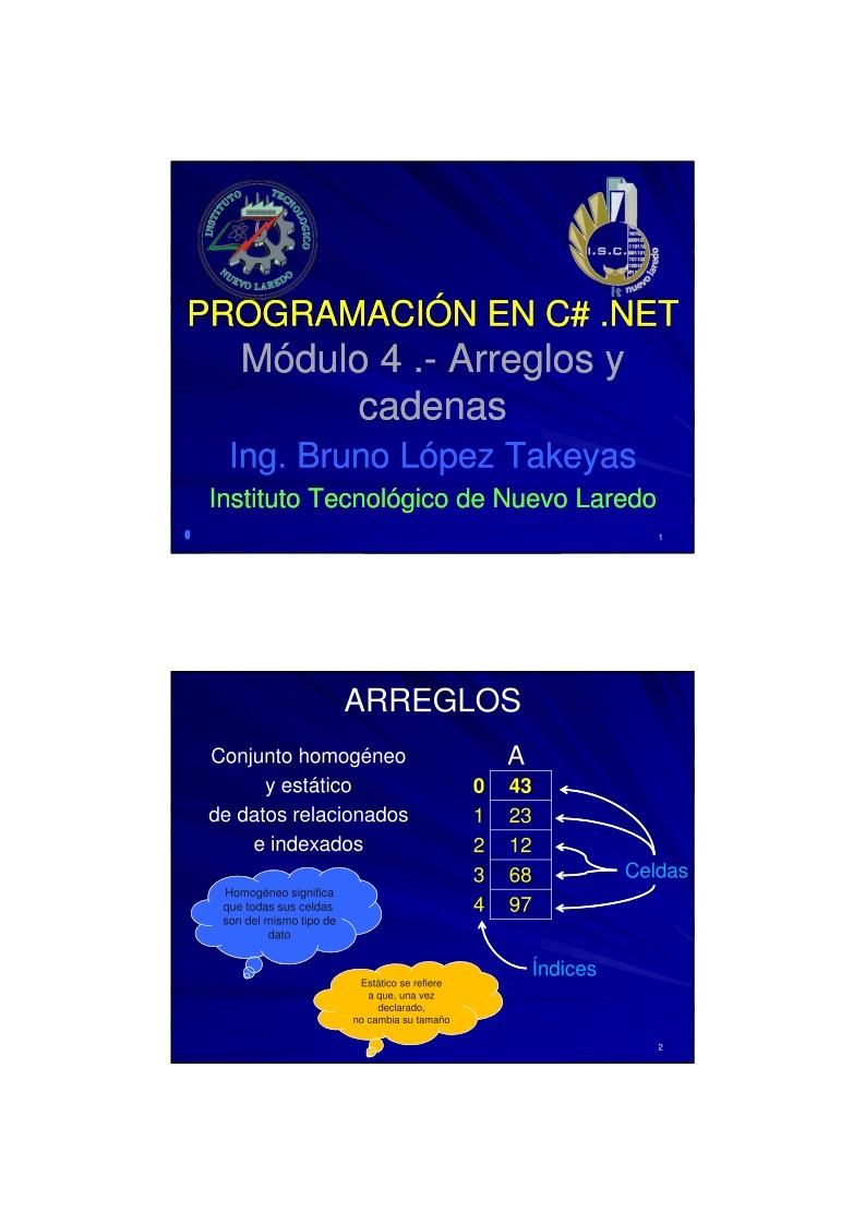 Imágen de pdf Módulo 4 - Arreglos y cadenas - Programación en C# .NET